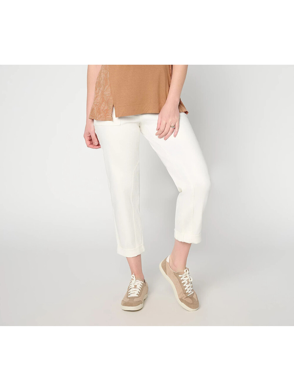LOGO by Lori Goldstein Regular Straight Leg Ankle Jeans Marshmallow, Reg 10